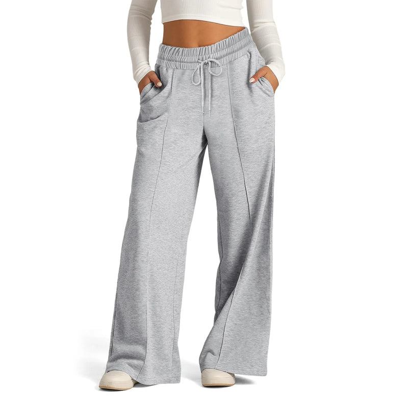 Calças Femininas Streetwear Joggers Oversize de Cintura Alta