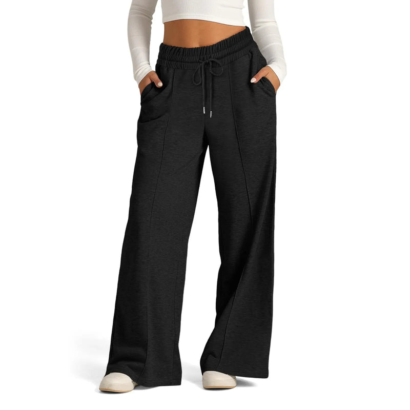 Calças Femininas Streetwear Joggers Oversize de Cintura Alta