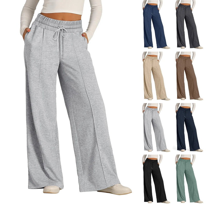 Calças Femininas Streetwear Joggers Oversize de Cintura Alta